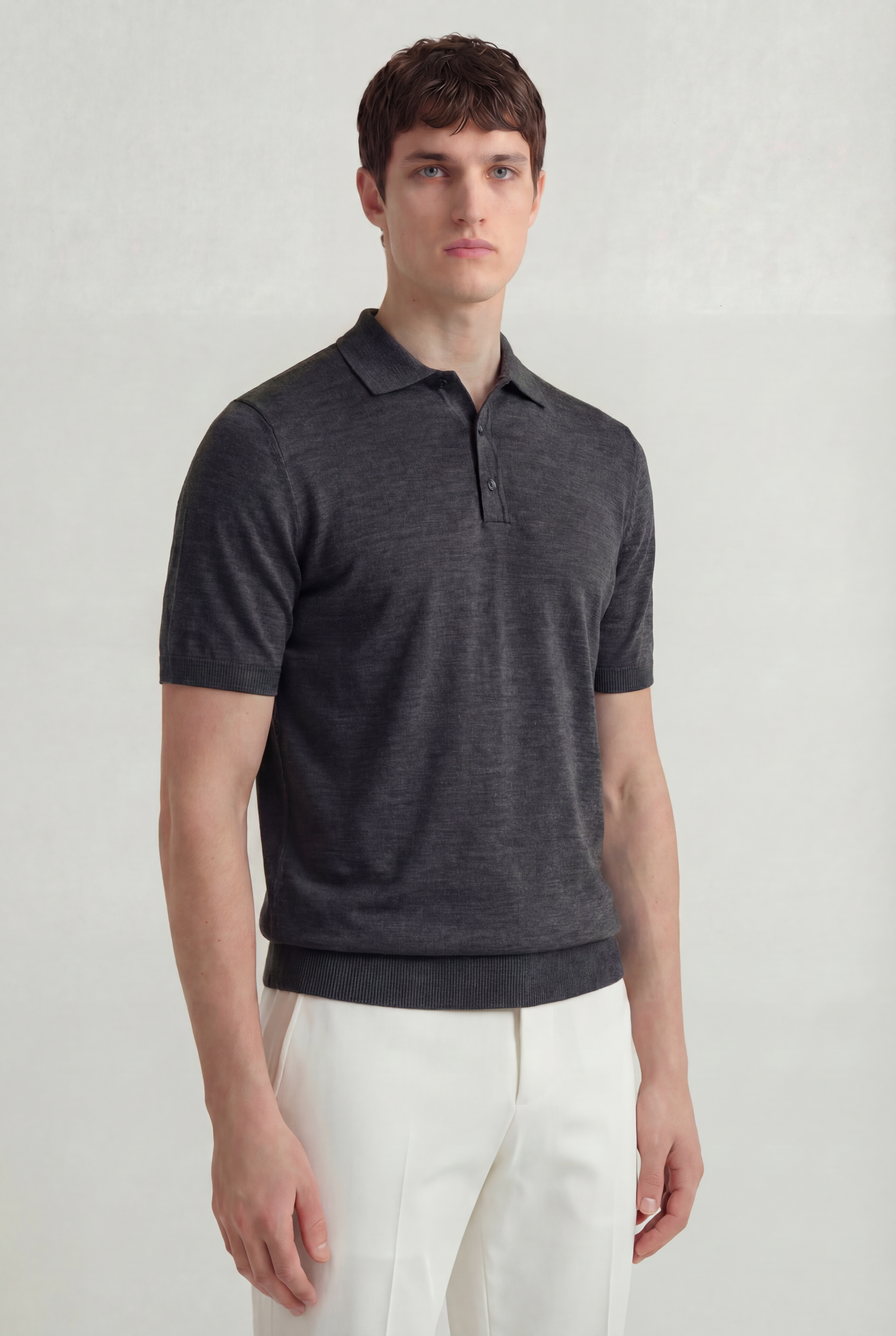 Serra 100% Merino Wool Lightweight Fine Short Sleeve Polo