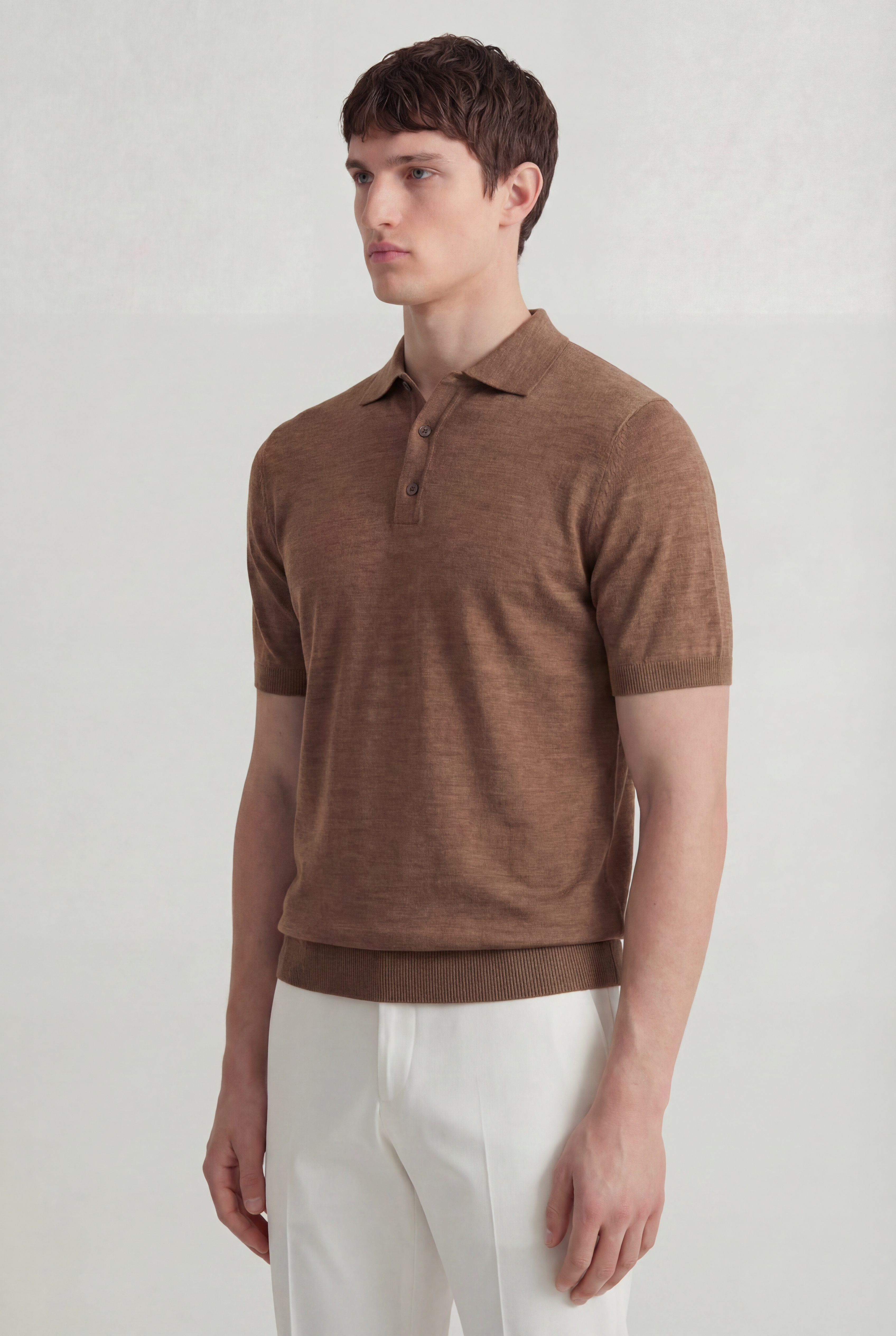 Serra 100% Merino Wool Lightweight Fine Short Sleeve Polo