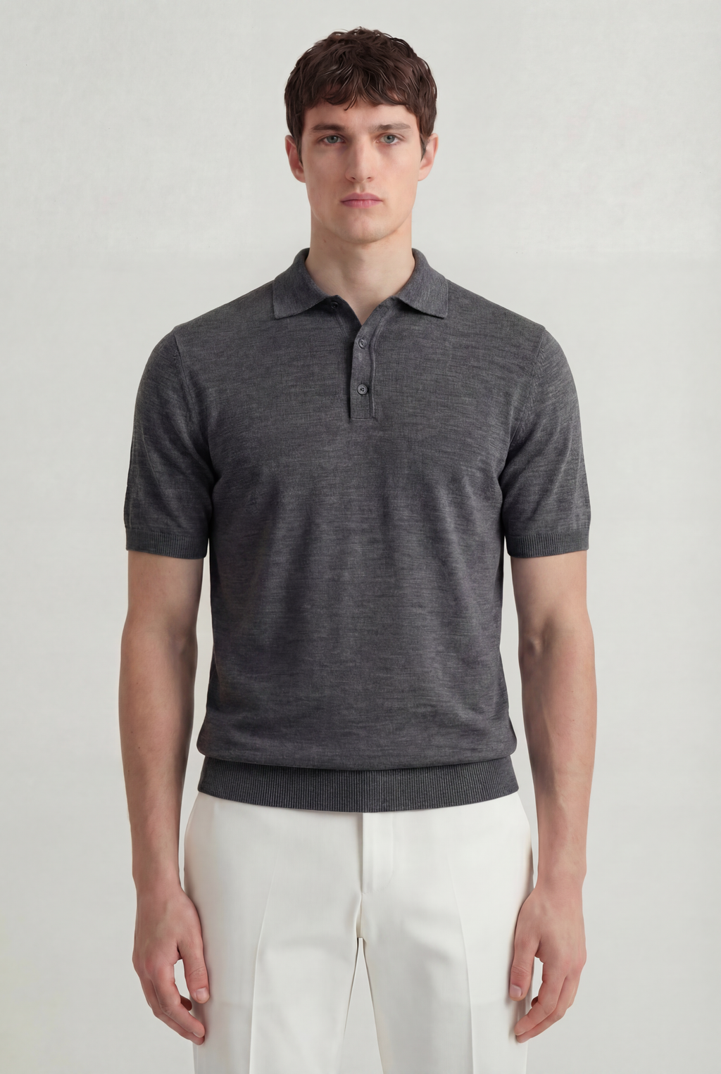 Serra 100% Merino Wool Lightweight Fine Short Sleeve Polo