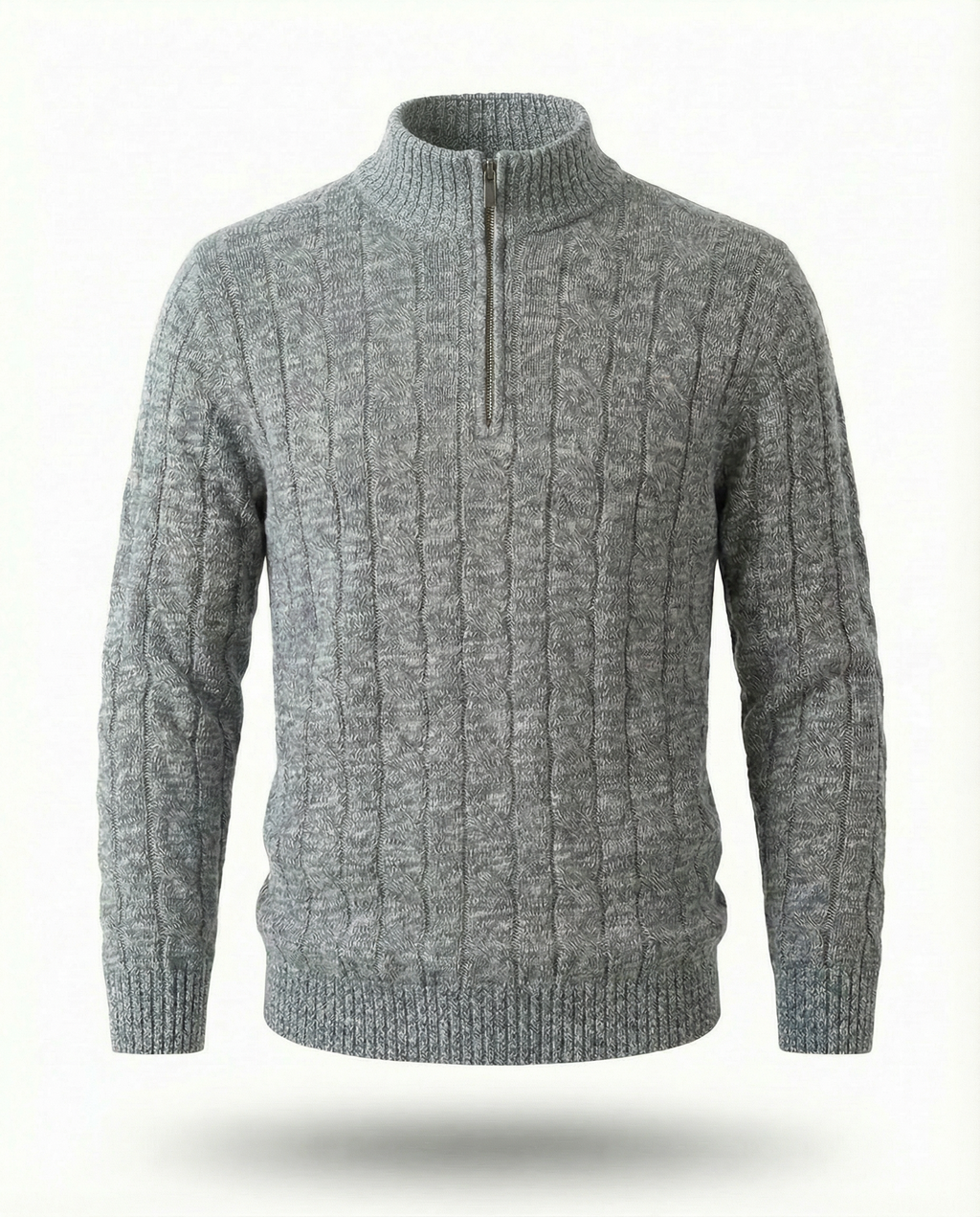 Men's Merino Wool Cable Quater Zip