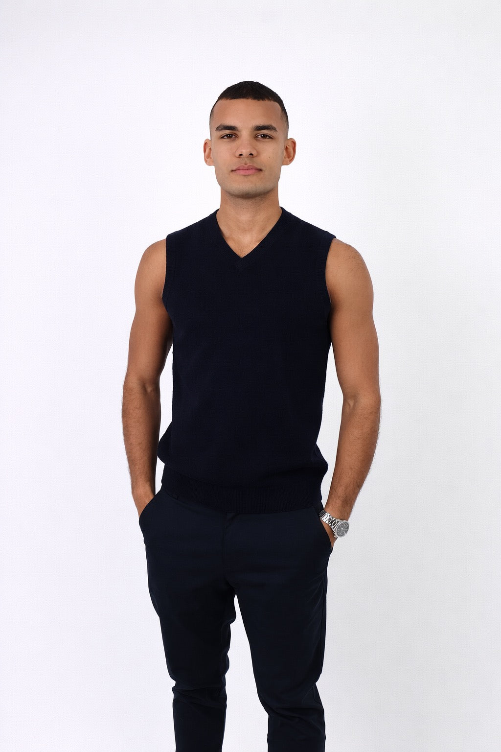 Torino | Men's Sleeveless V - Neck Vest 100% Cashmere