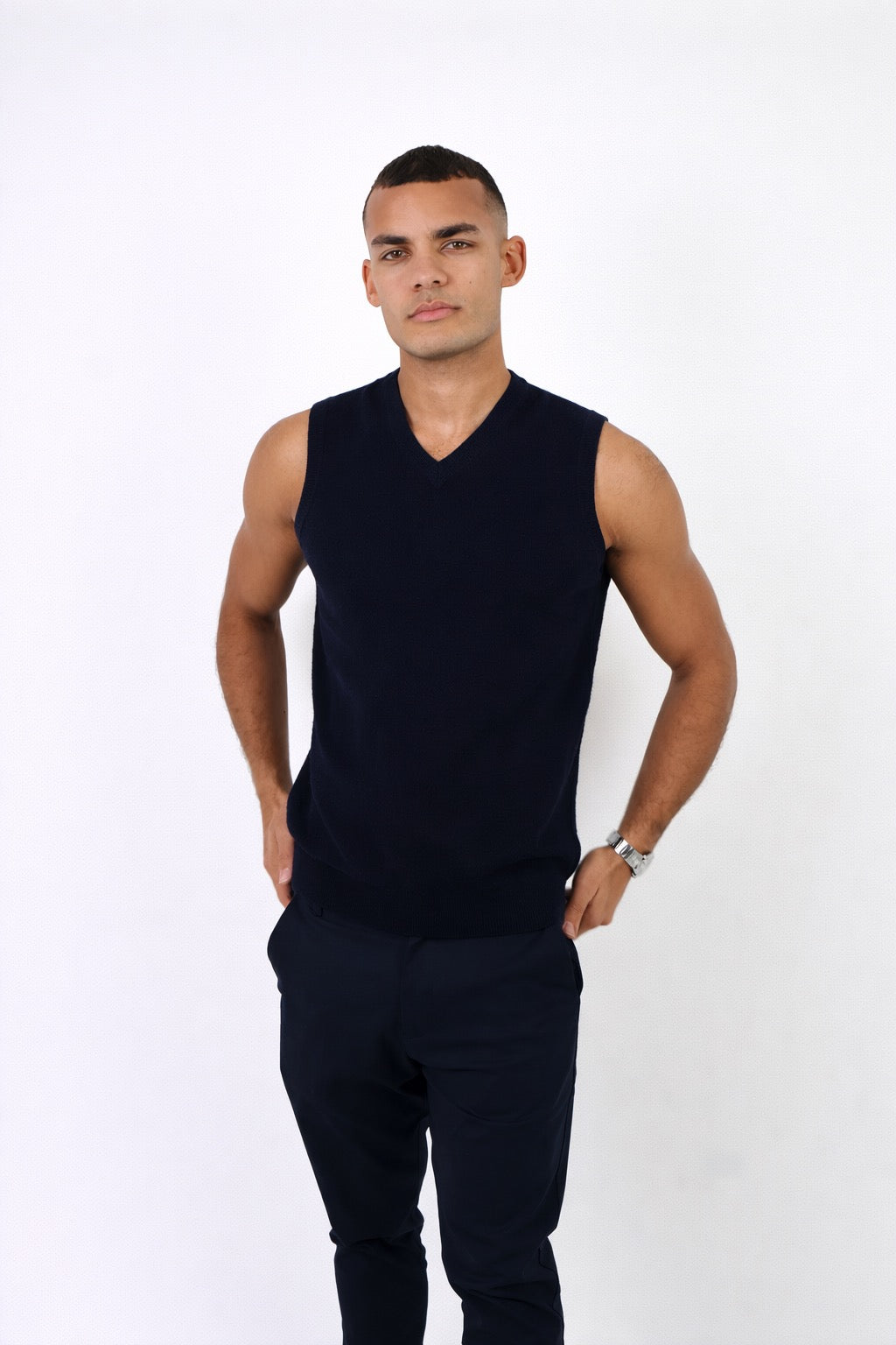 Torino | Men's Sleeveless V - Neck Vest 100% Cashmere