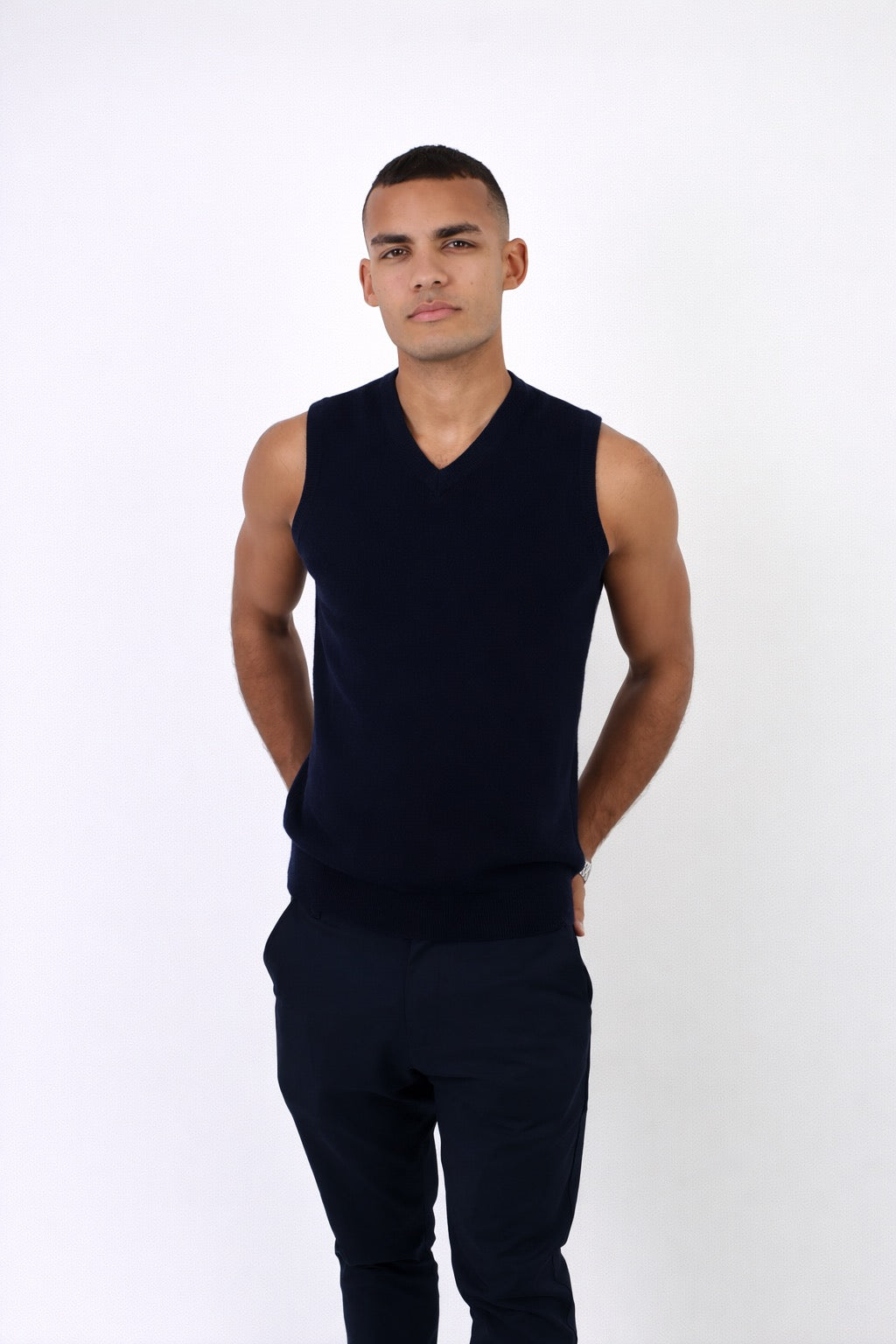 Torino | Men's Sleeveless V - Neck Vest 100% Cashmere