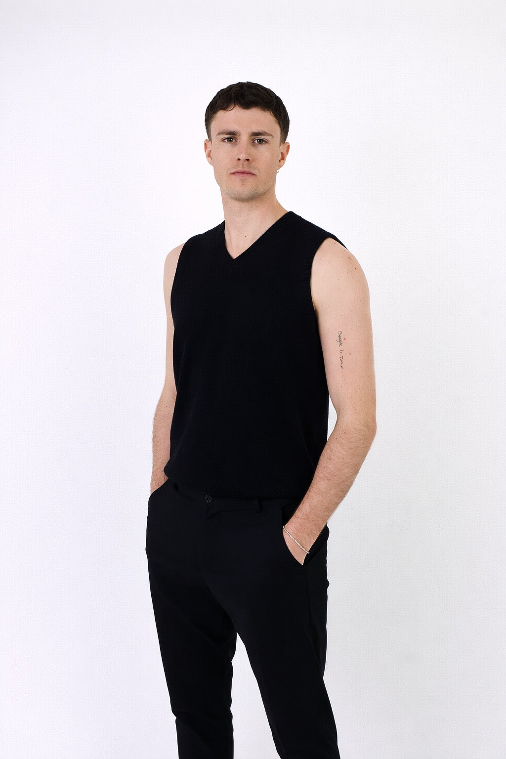 Torino | Men's Sleeveless V - Neck Vest 100% Cashmere