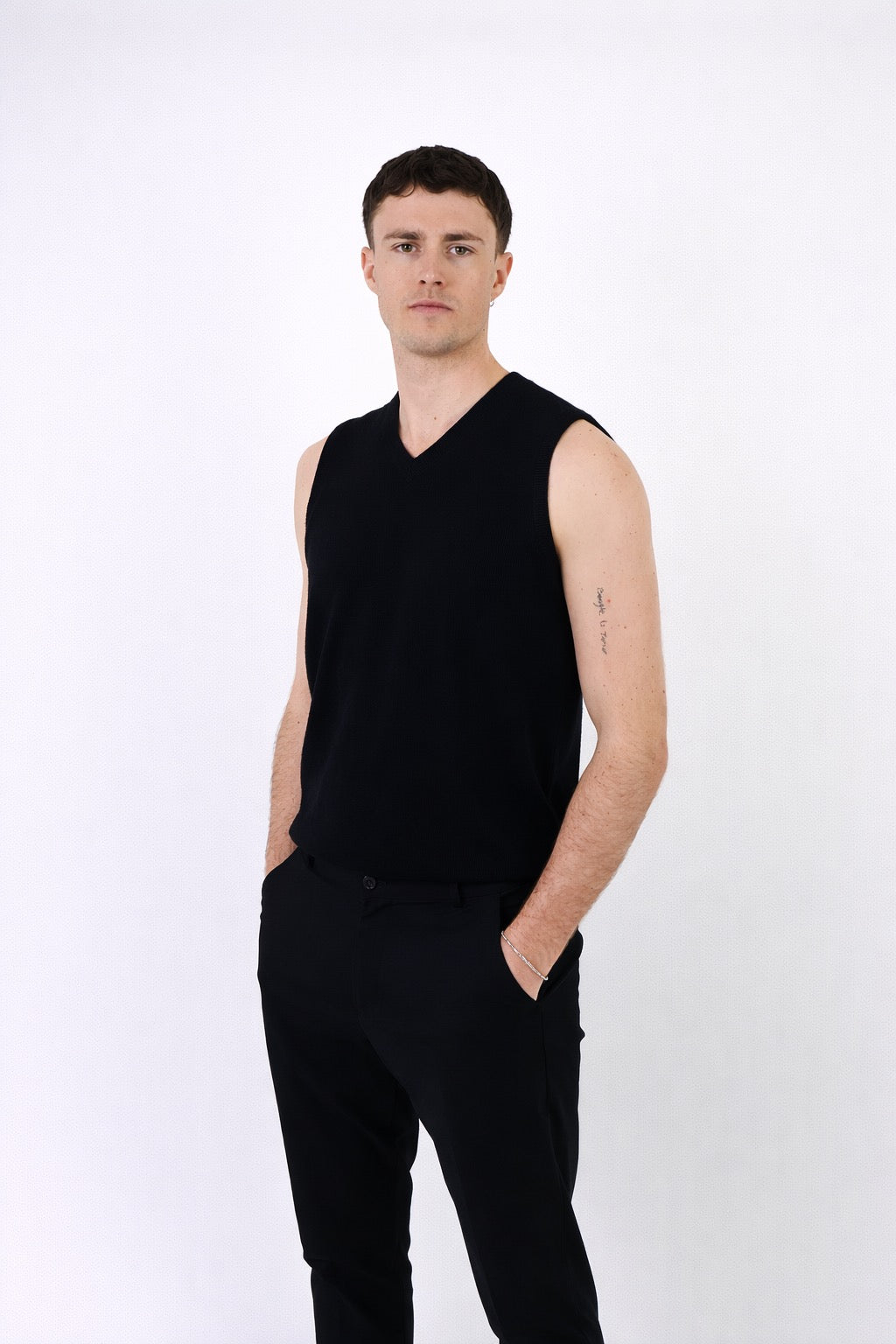 Torino | Men's Sleeveless V - Neck Vest 100% Cashmere