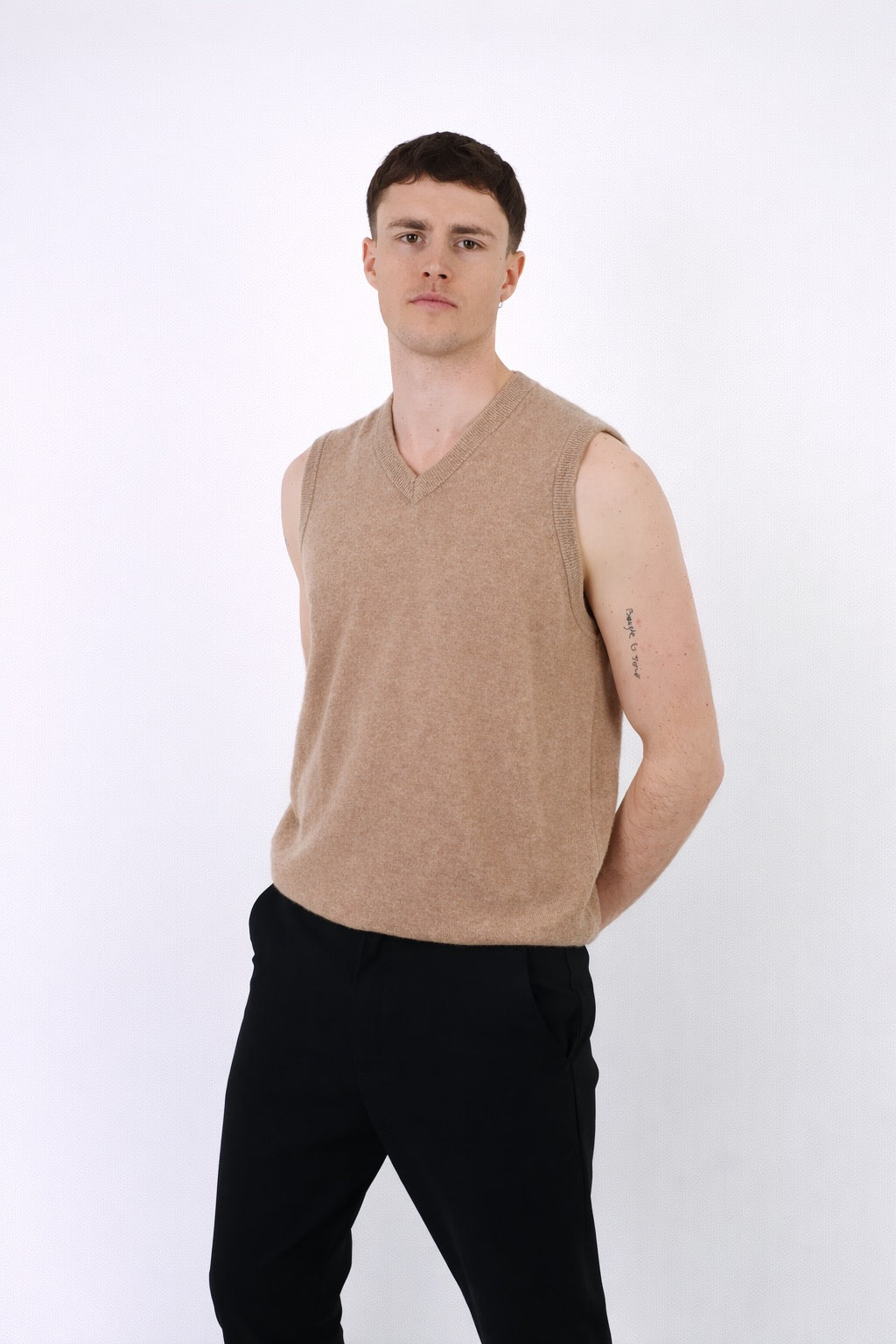 Torino | Men's Sleeveless V - Neck Vest 100% Cashmere