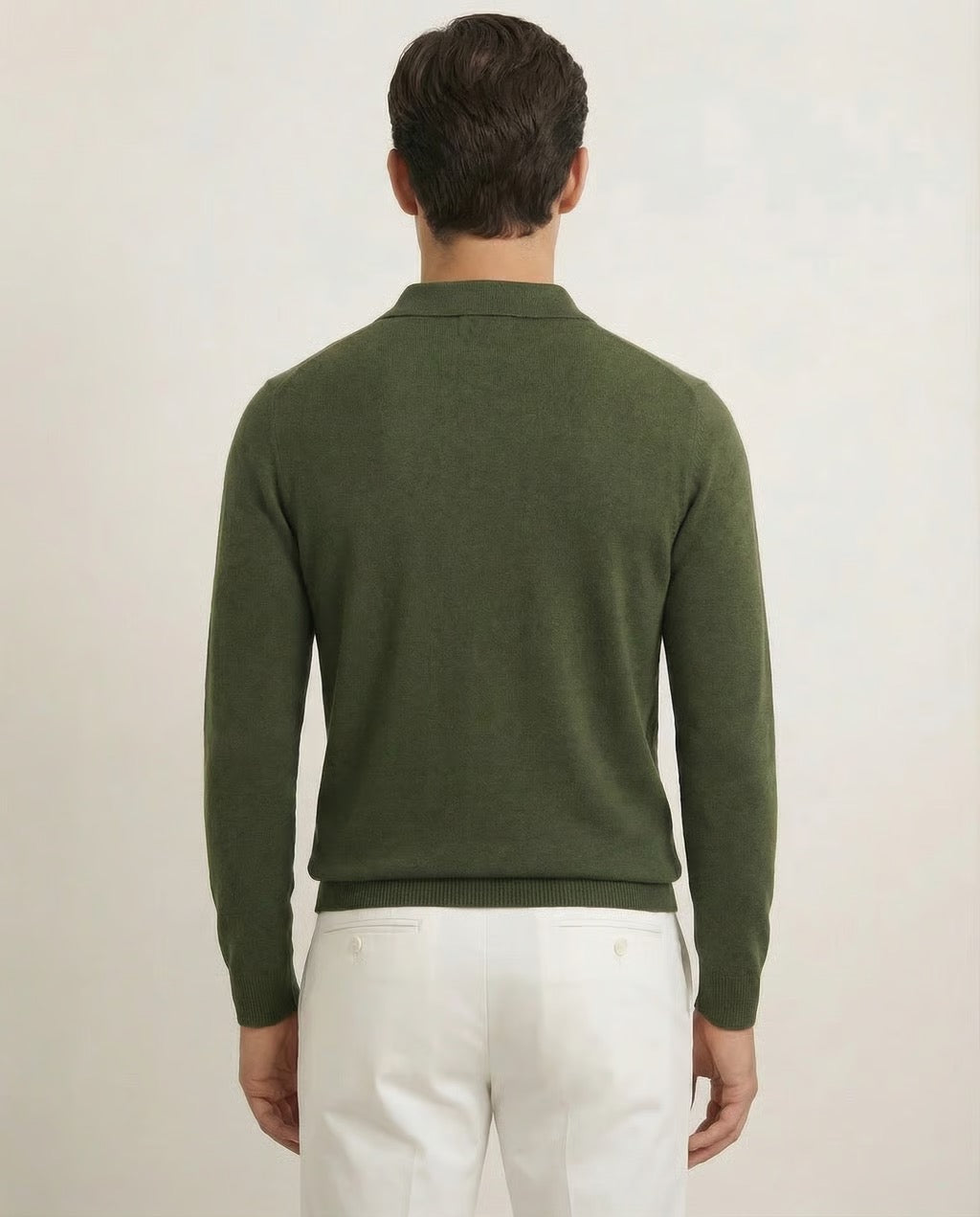Amalfi | Men's Cashmere-Merino Long Sleeve Polo