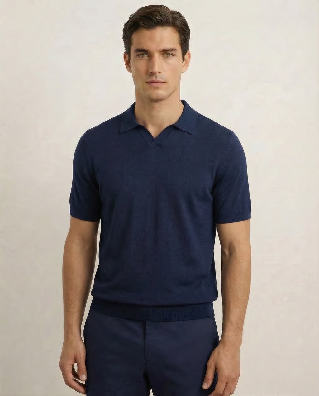 Portofino| Men's 100% Merino Wool Shorts Sleeve Lightweight Buttonless Polo