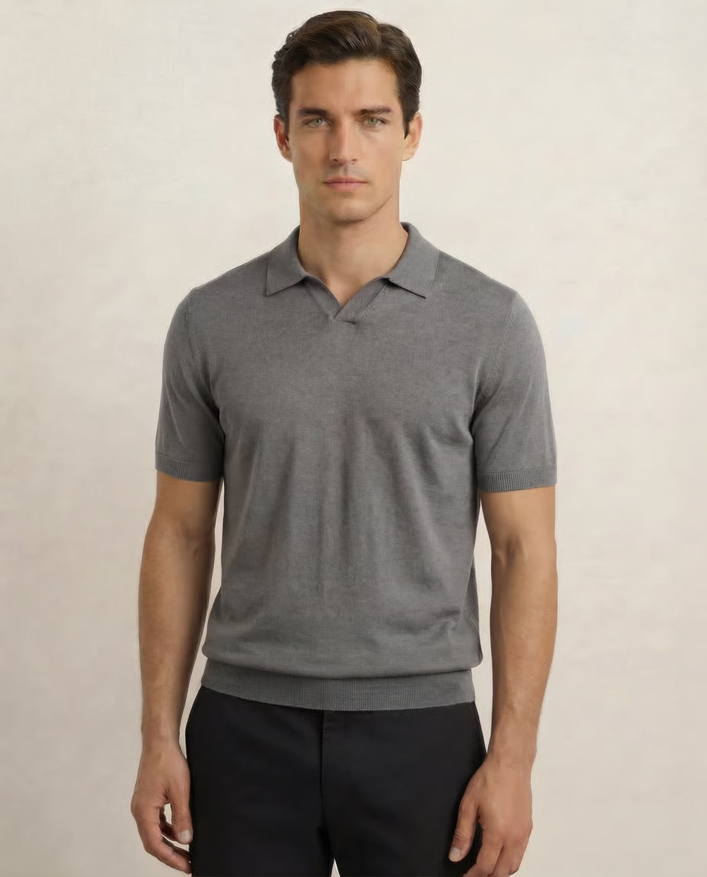 Portofino| Men's 100% Merino Wool Shorts Sleeve Lightweight Buttonless Polo