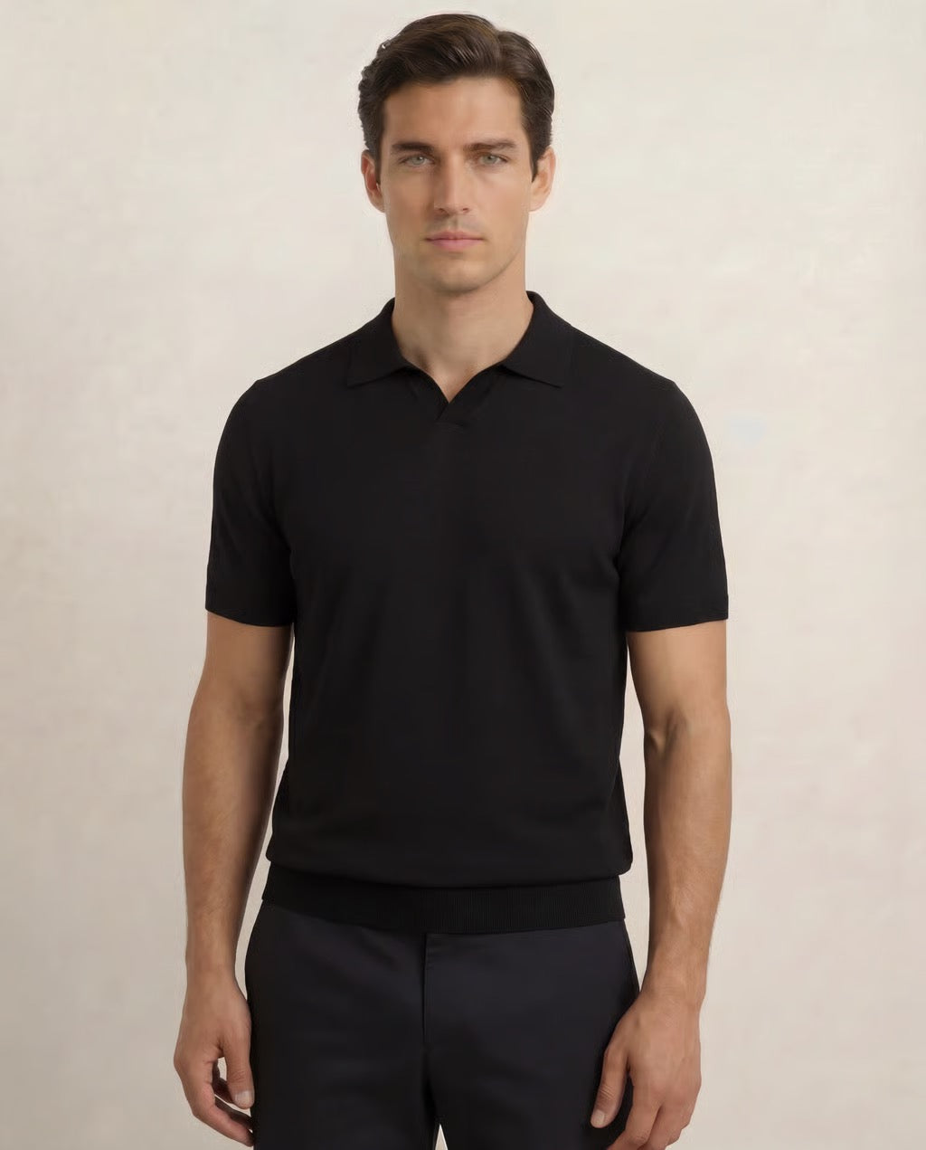 Portofino| Men's 100% Merino Wool Shorts Sleeve Lightweight Buttonless Polo