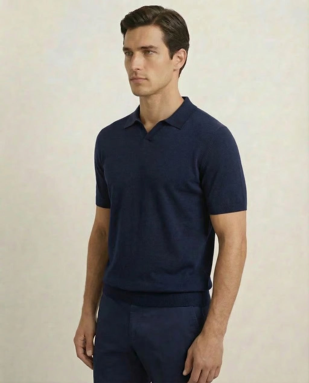 Portofino| Men's 100% Merino Wool Shorts Sleeve Lightweight Buttonless Polo