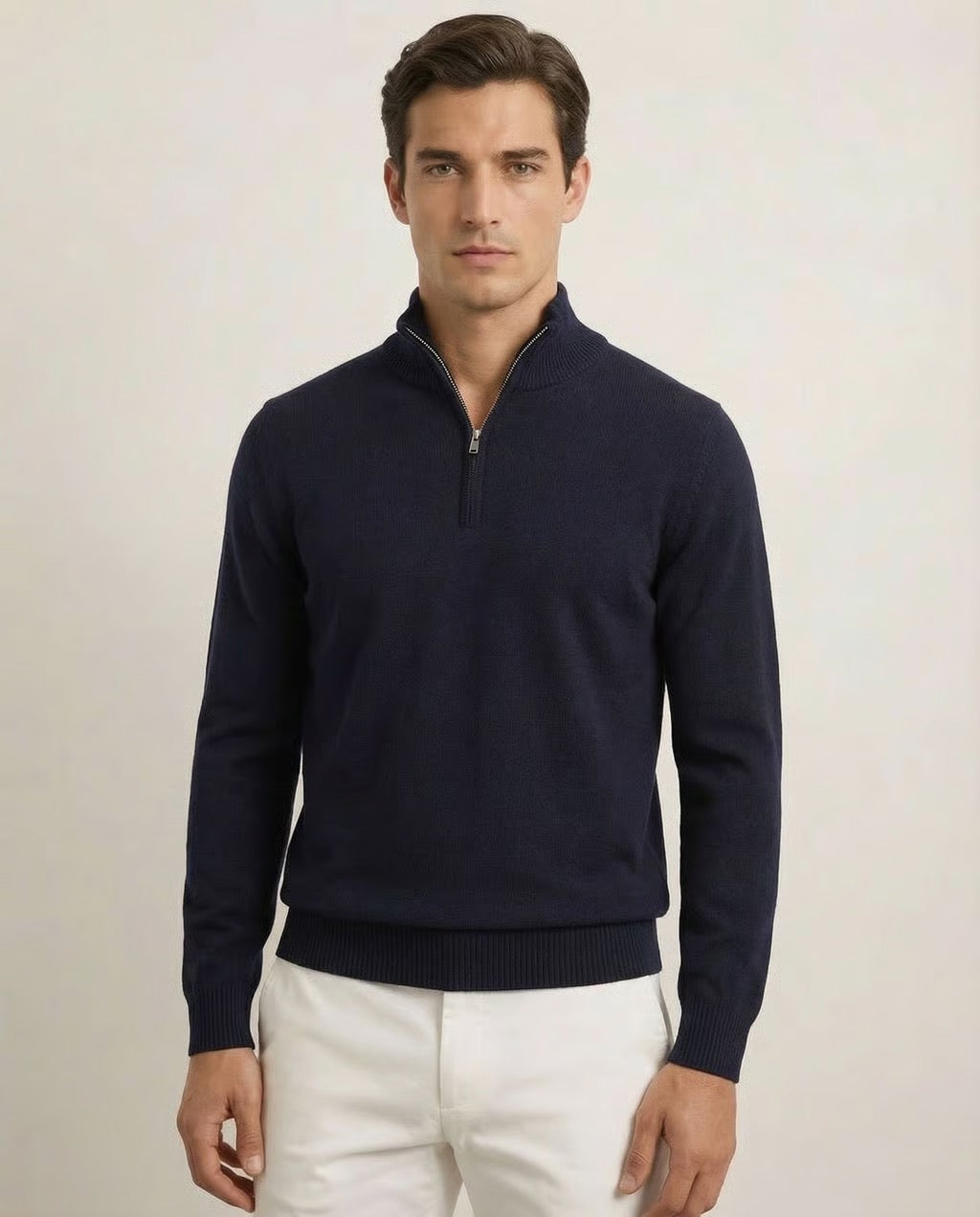 Verona | Men's Pure Merino Wool & Cashmere Spring Quarter Zip