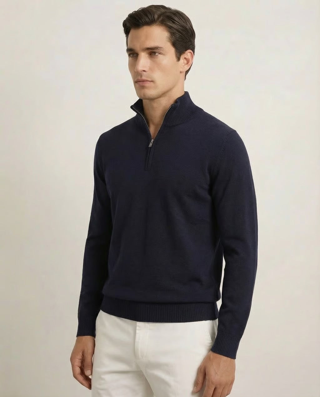 Verona | Men's Pure Merino Wool & Cashmere Spring Quarter Zip