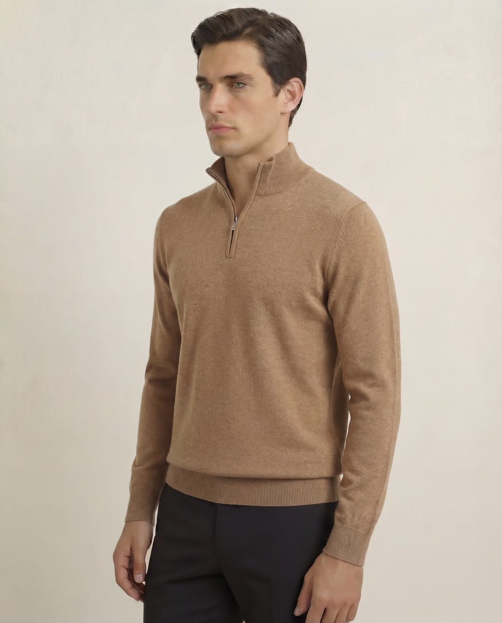 Verona | Men's Pure Merino Wool & Cashmere Spring Quarter Zip