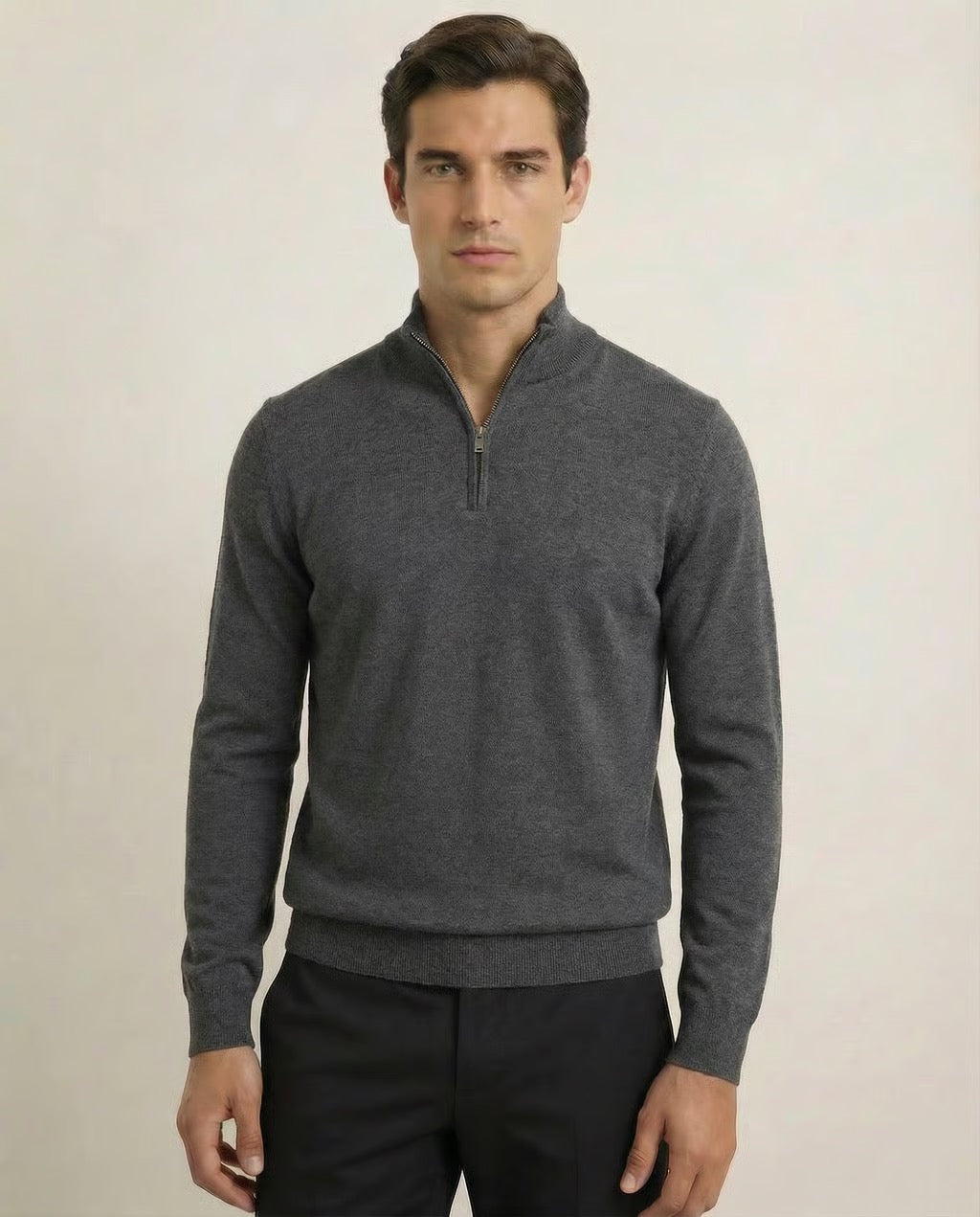 Verona | Men's Pure Merino Wool & Cashmere Spring Quarter Zip