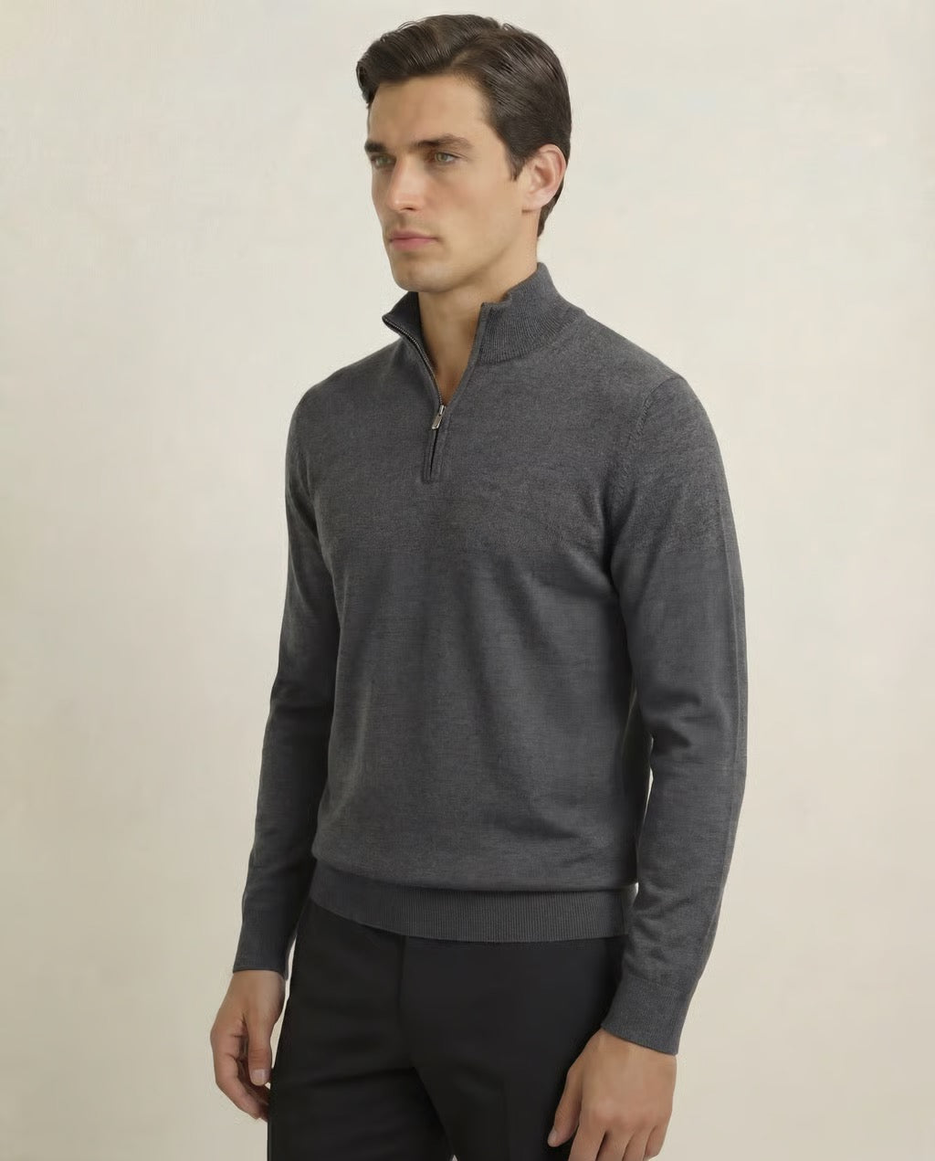 Verona | Men's Pure Merino Wool & Cashmere Spring Quarter Zip