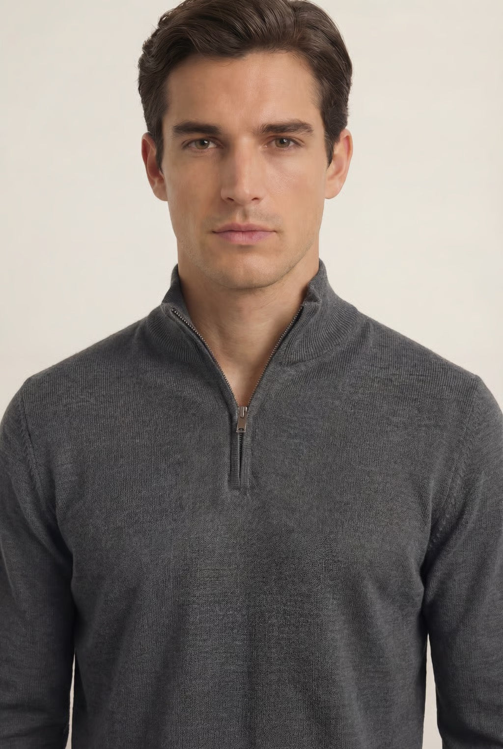 Verona | Men's Pure Merino Wool & Cashmere Spring Quarter Zip