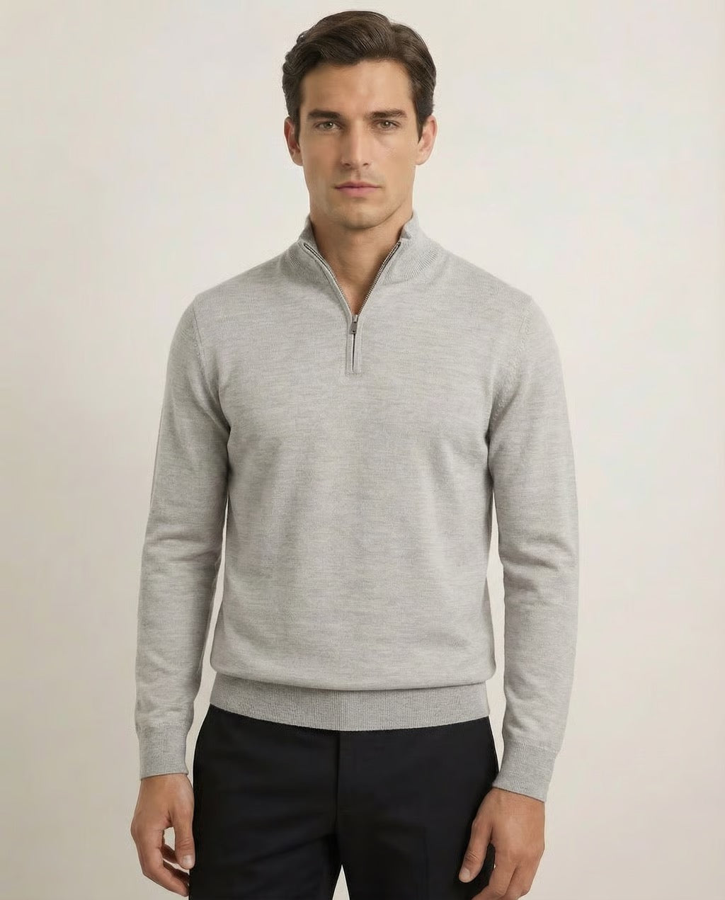 Verona | Men's Pure Merino Wool & Cashmere Spring Quarter Zip