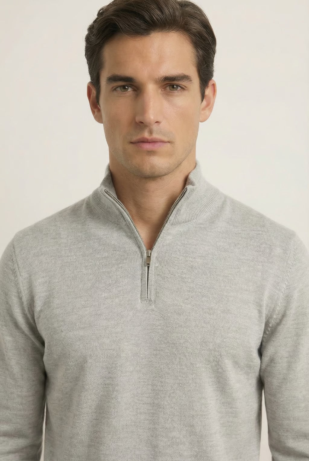 Verona | Men's Pure Merino Wool & Cashmere Spring Quarter Zip