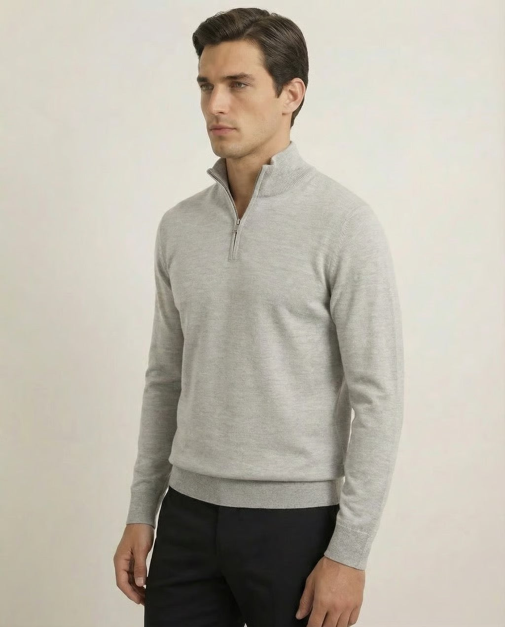 Verona | Men's Pure Merino Wool & Cashmere Spring Quarter Zip
