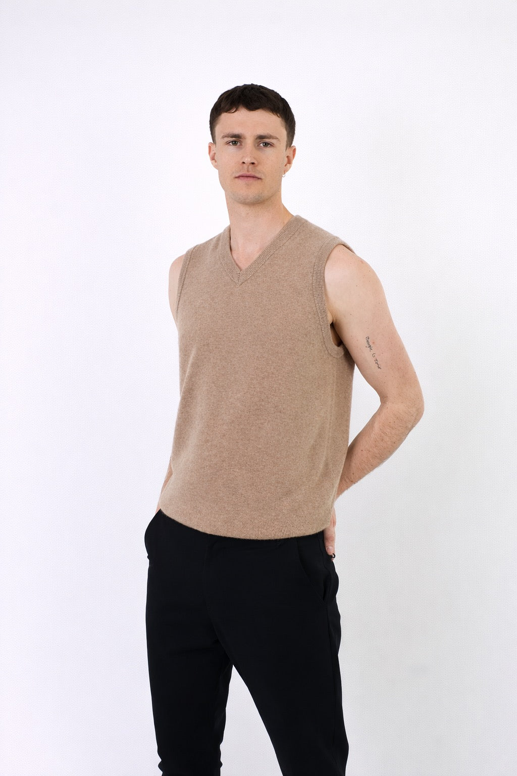 Torino | Men's Sleeveless V - Neck Vest 100% Cashmere
