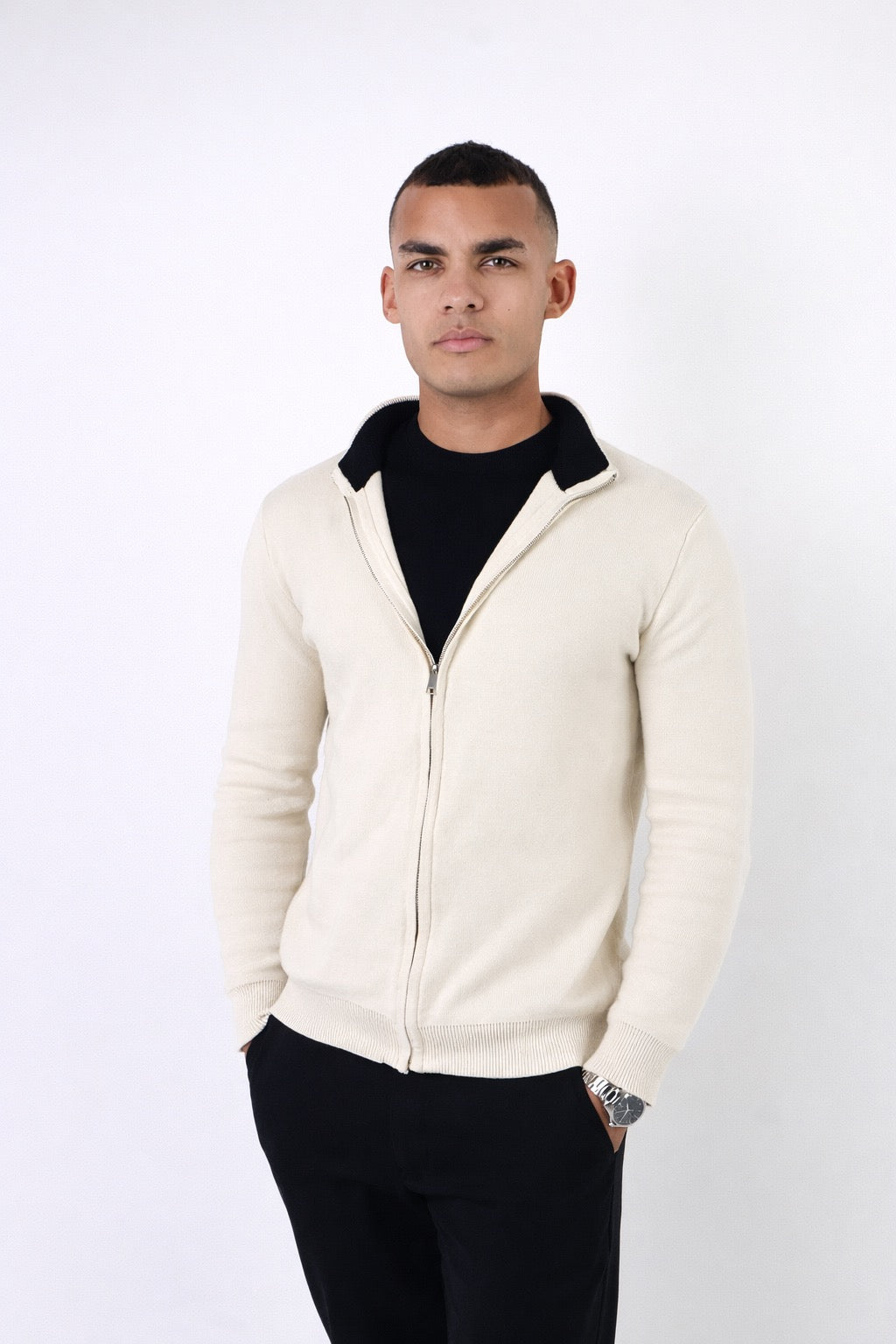Napoli | Men's Cotton Long Sleeve Zip Cardigan