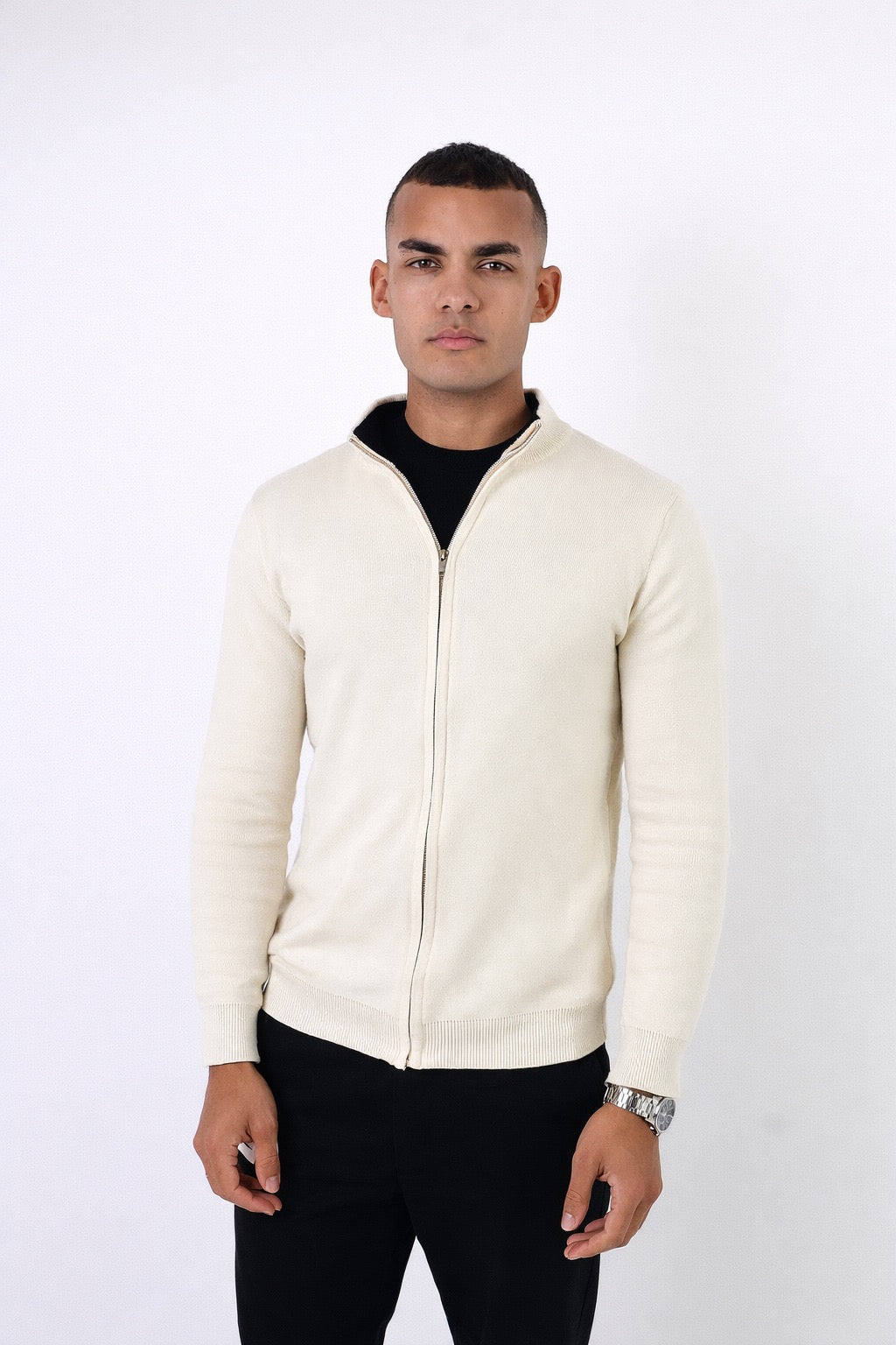 Napoli | Men's Cotton Long Sleeve Zip Cardigan