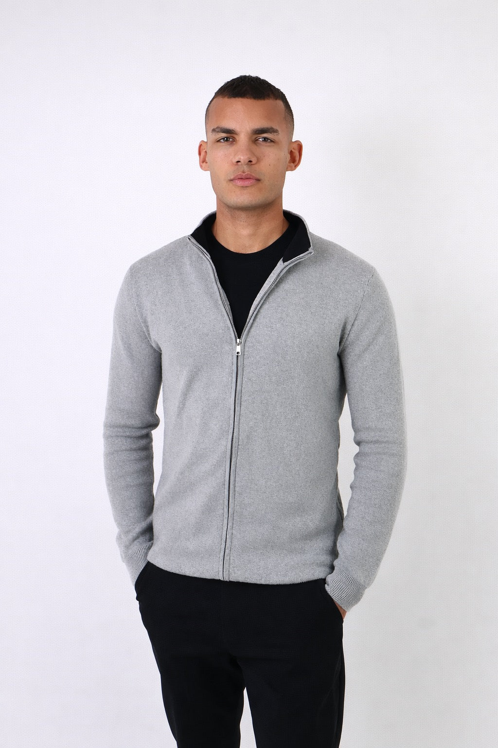 Napoli | Men's Cotton Long Sleeve Zip Cardigan