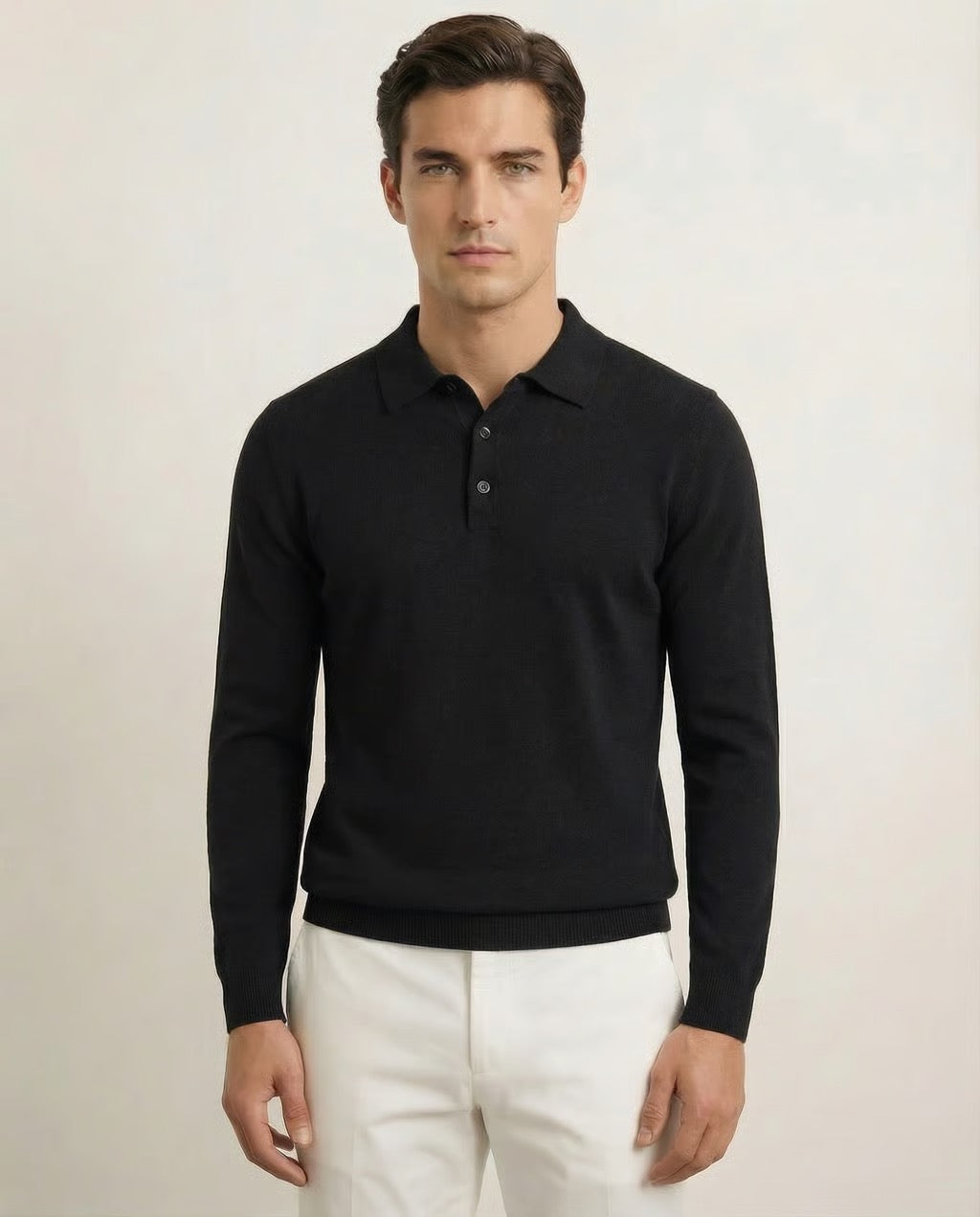 Amalfi | Men's Cashmere-Merino Long Sleeve Polo