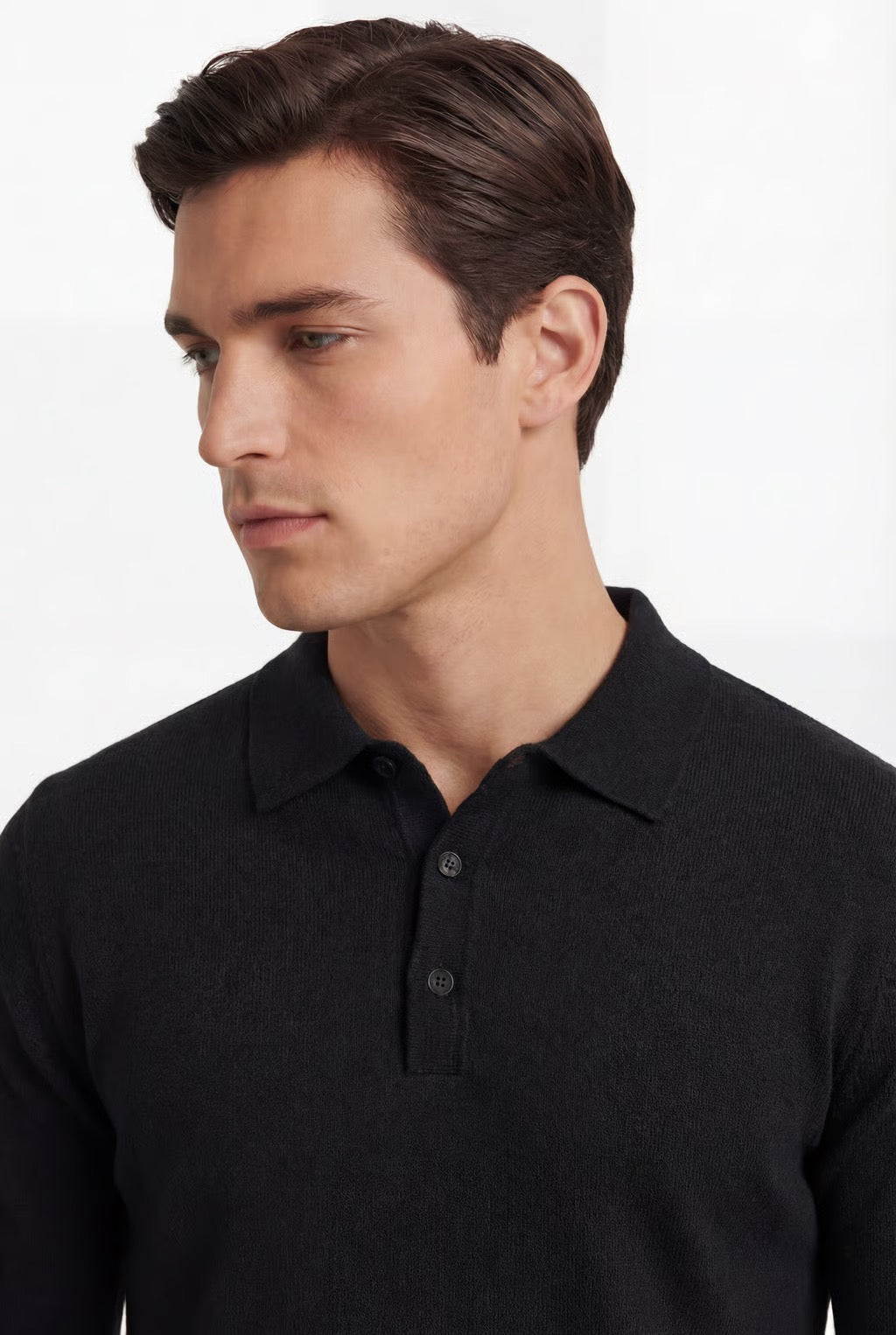Amalfi | Men's Cashmere-Merino Long Sleeve Polo