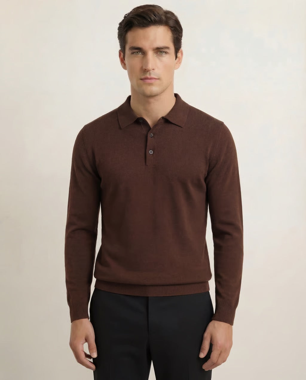 Amalfi | Men's Cashmere-Merino Long Sleeve Polo