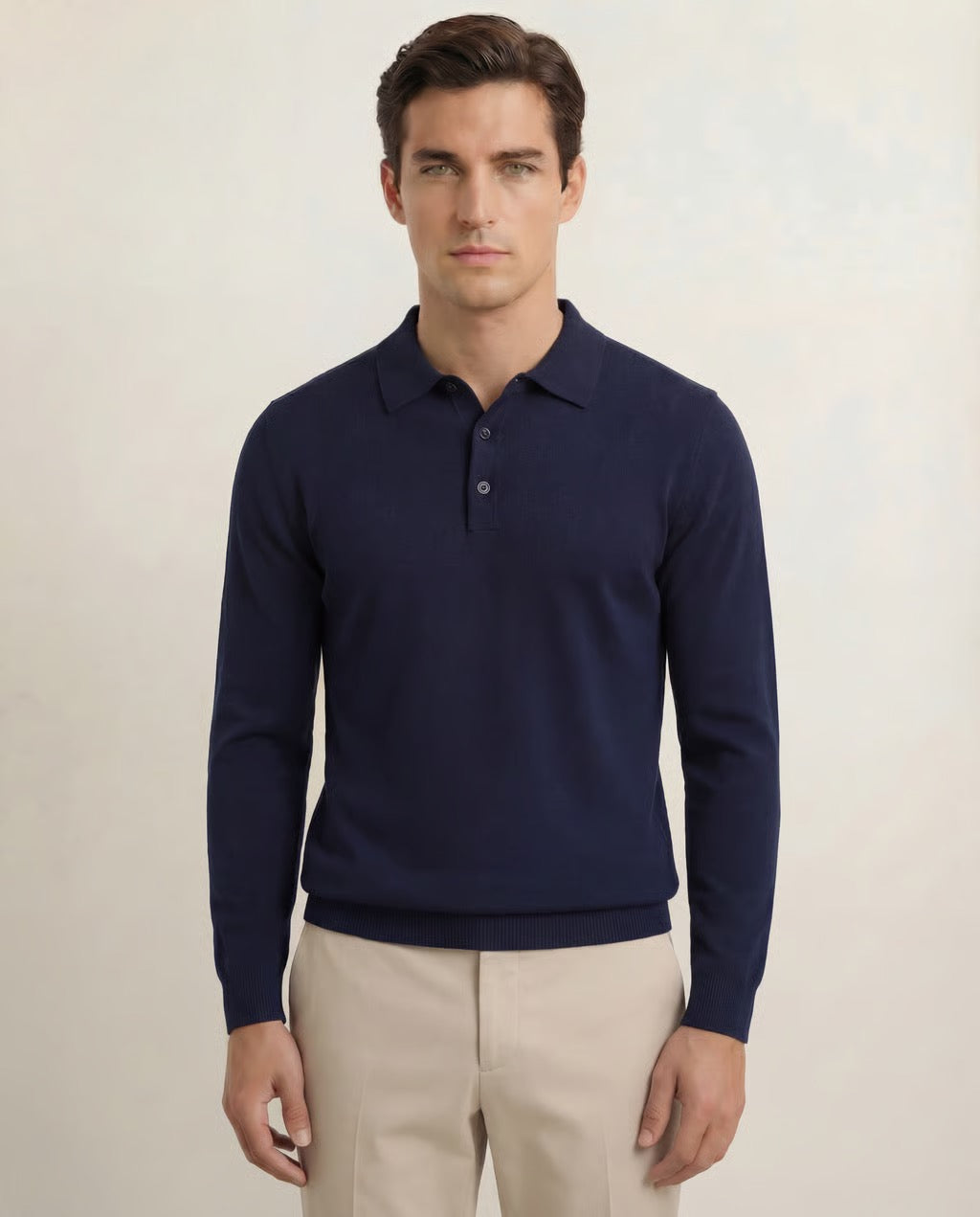Amalfi | Men's Cashmere-Merino Long Sleeve Polo