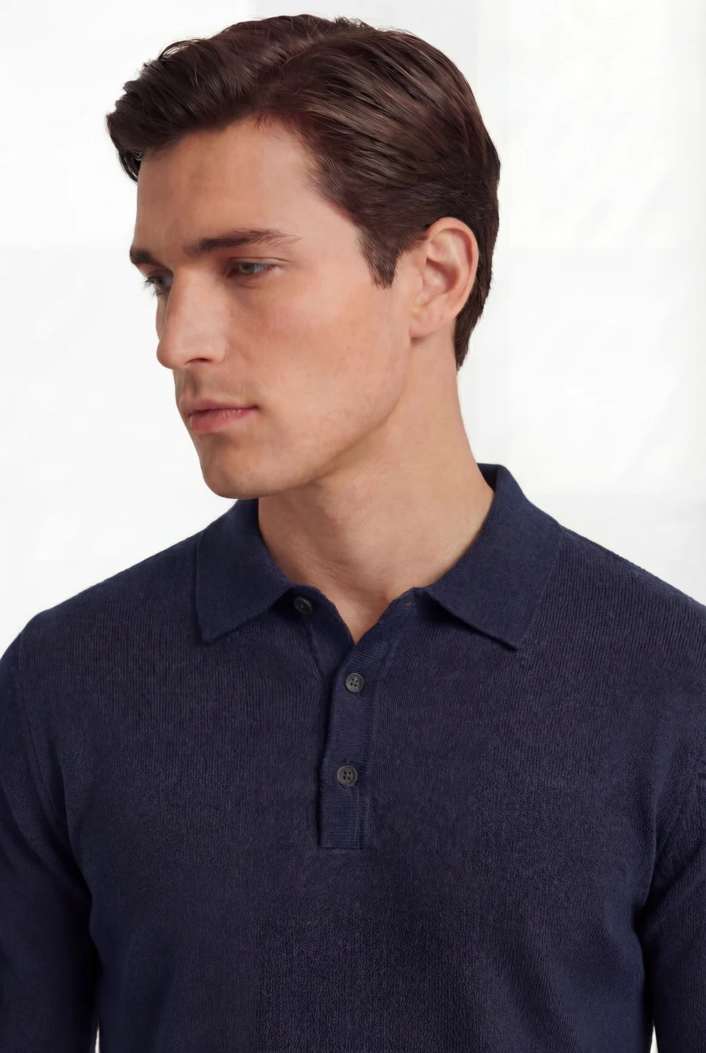 Amalfi | Men's Cashmere-Merino Long Sleeve Polo