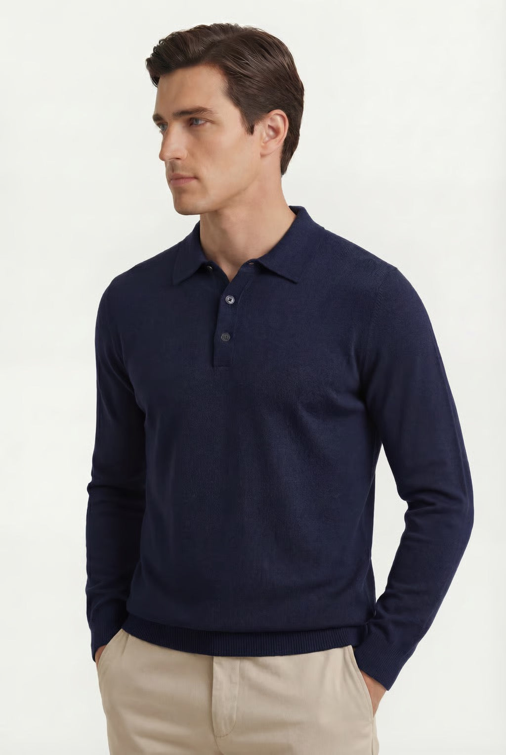 Amalfi | Men's Cashmere-Merino Long Sleeve Polo