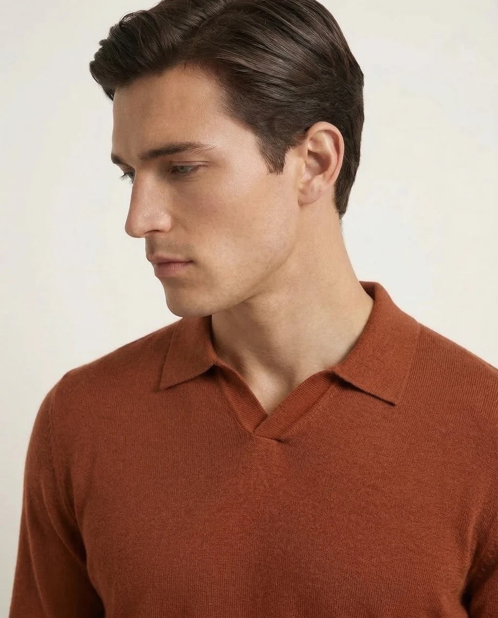 Capri | Men's 100% Merino Wool Long Sleeve Buttonless Polo