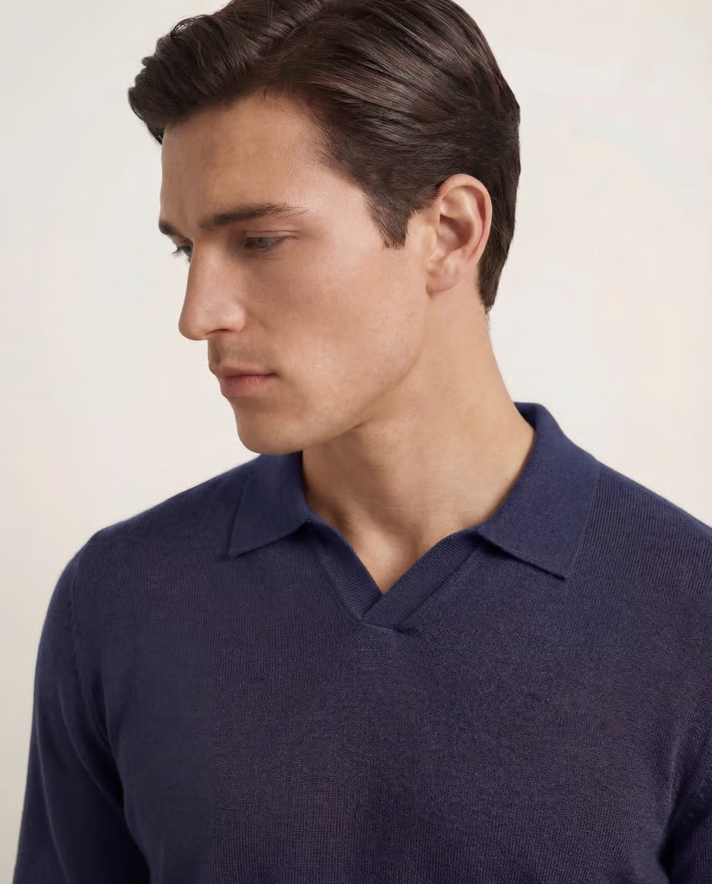 Capri | Men's 100% Merino Wool Long Sleeve Buttonless Polo