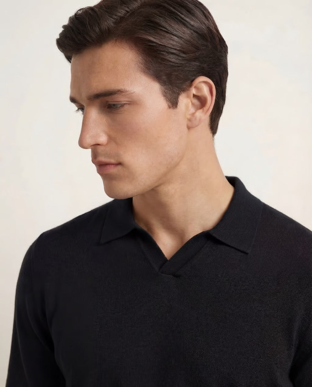 Capri | Men's 100% Merino Wool Long Sleeve Buttonless Polo