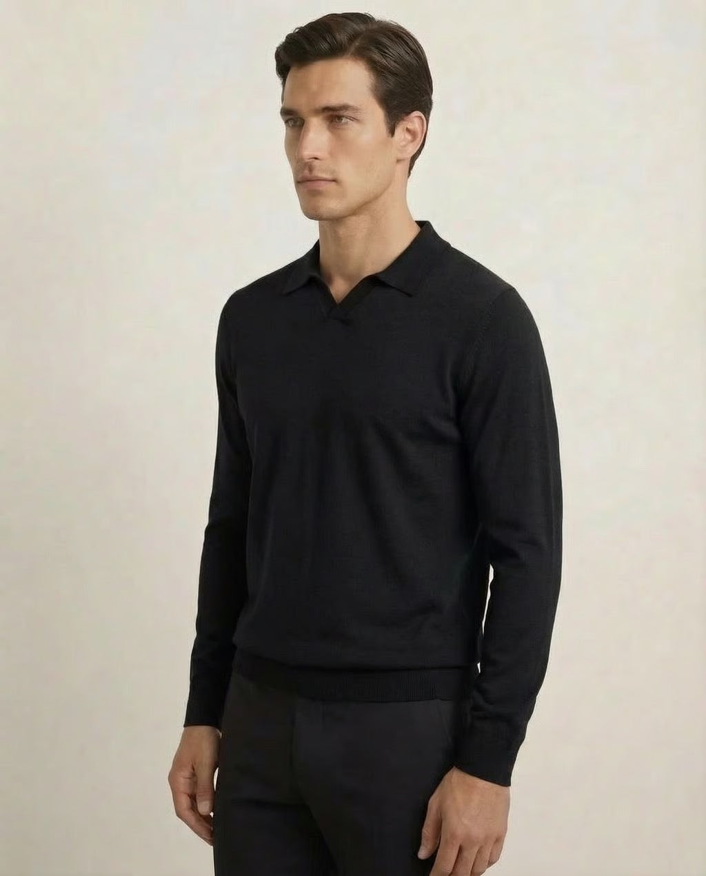 Capri | Men's 100% Merino Wool Long Sleeve Buttonless Polo