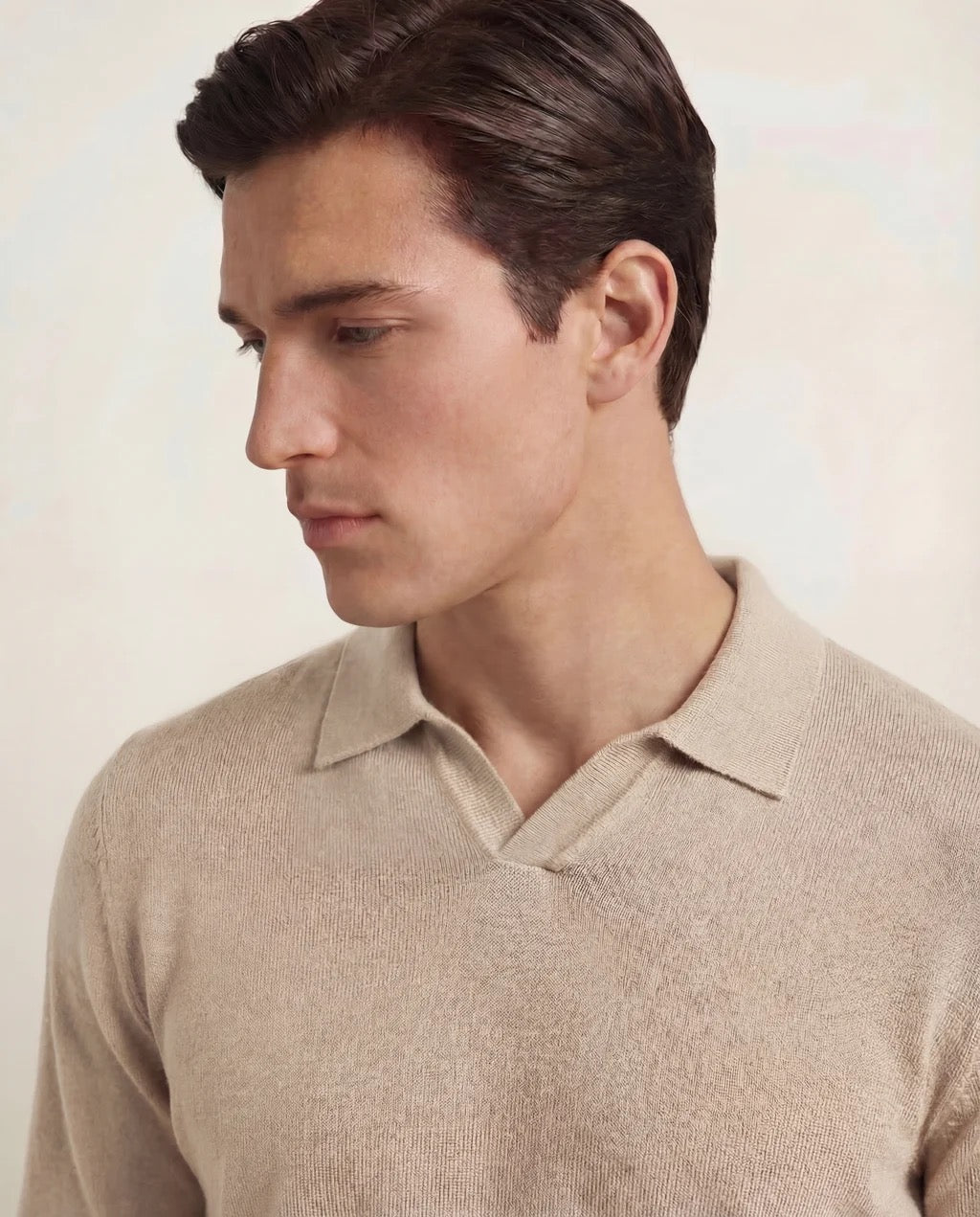 Capri | Men's 100% Merino Wool Long Sleeve Buttonless Polo