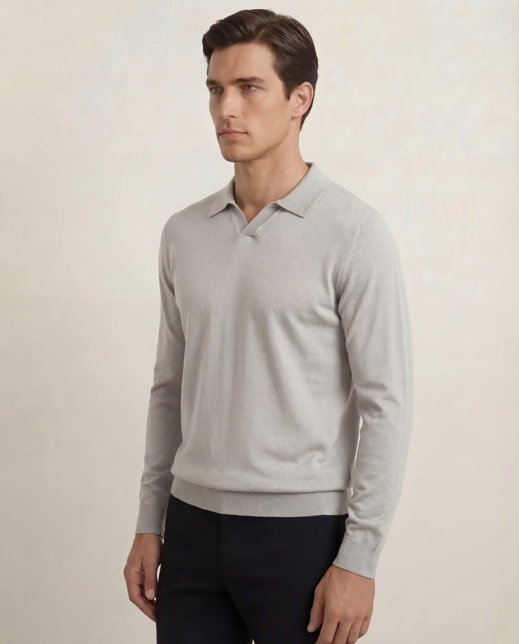 Capri | Men's 100% Merino Wool Long Sleeve Buttonless Polo