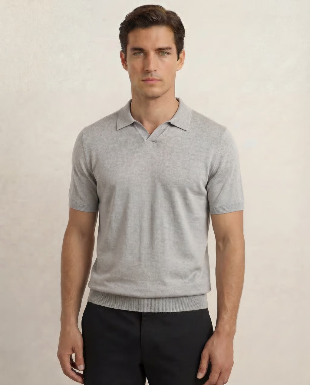 Portofino| Men's 100% Merino Wool Shorts Sleeve Lightweight Buttonless Polo