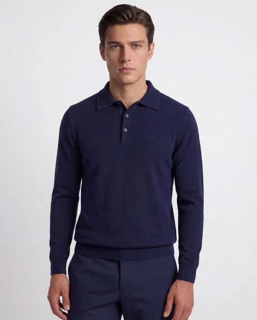 Roma | Men's 100% Cashmere Long Sleeve Polo