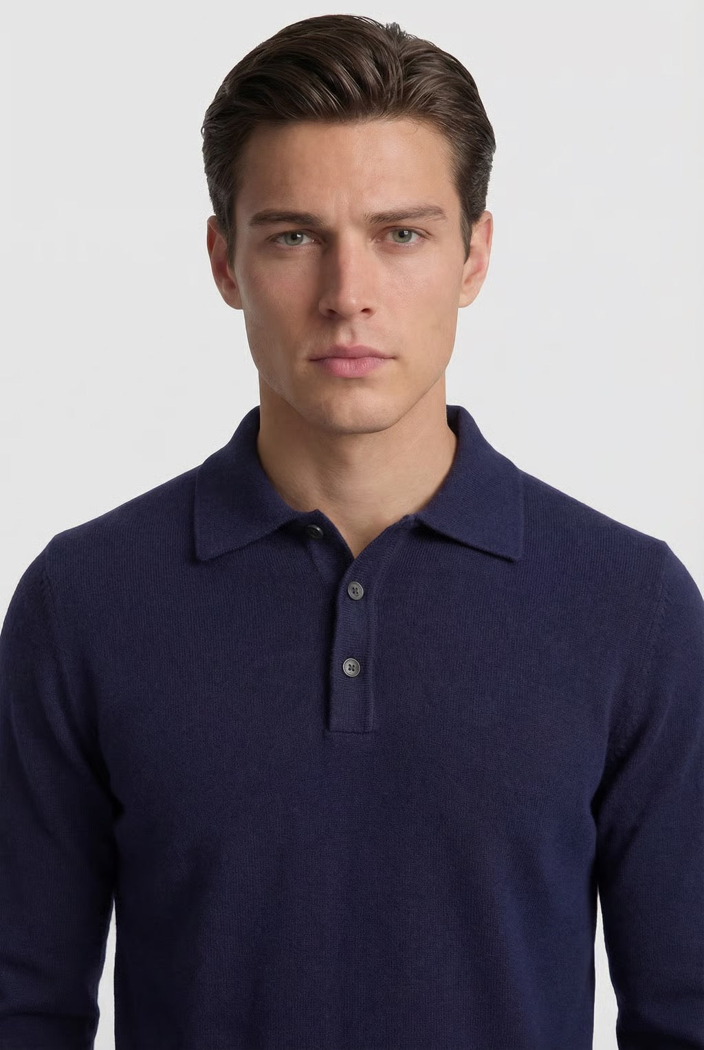 Roma | Men's 100% Cashmere Long Sleeve Polo