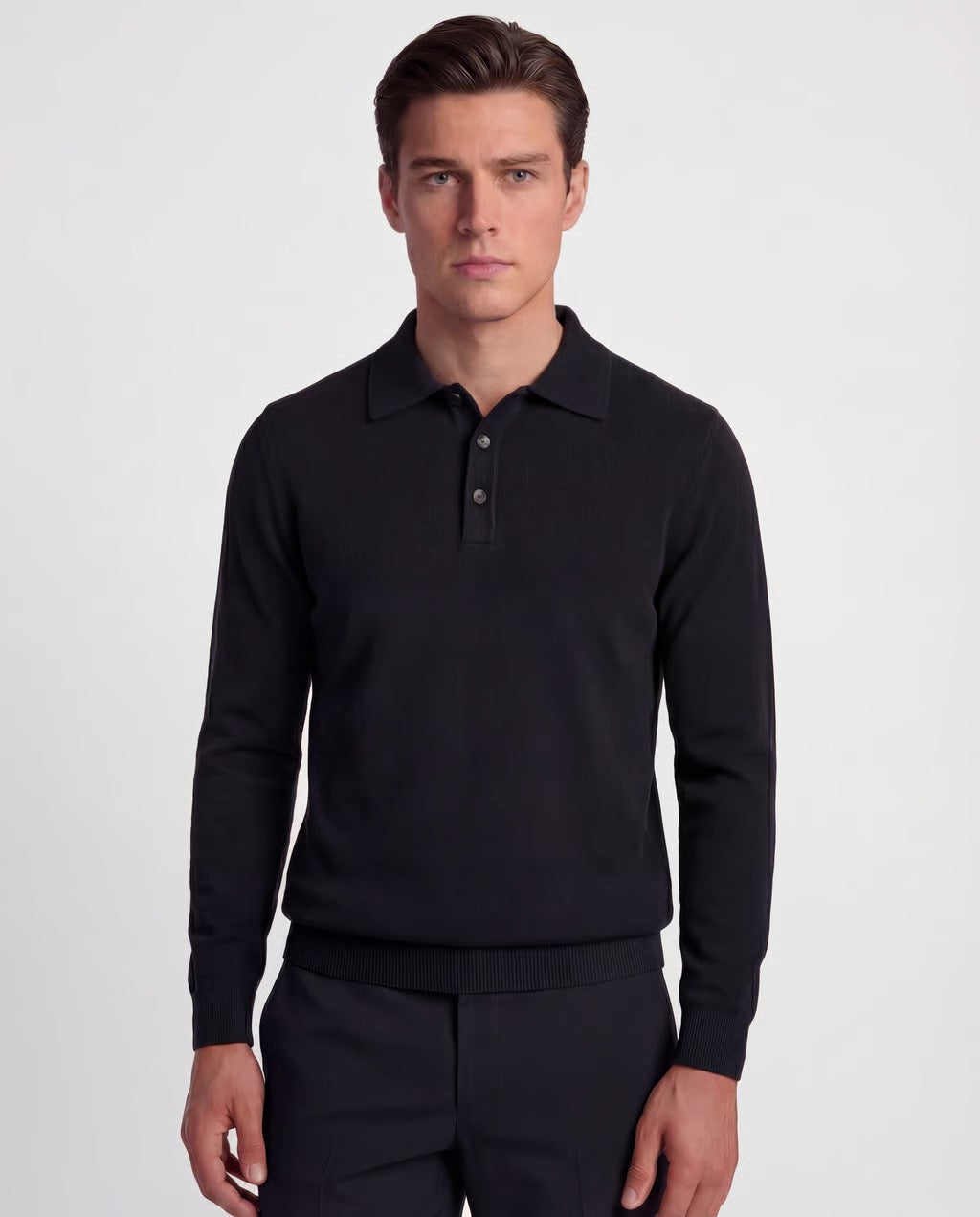 Roma | Men's 100% Cashmere Long Sleeve Polo