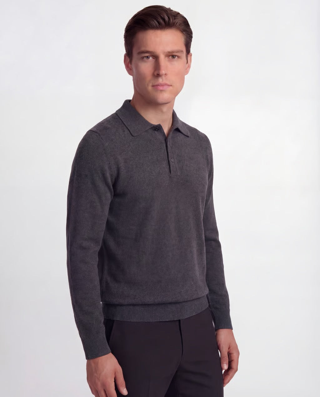 Roma | Men's 100% Cashmere Long Sleeve Polo