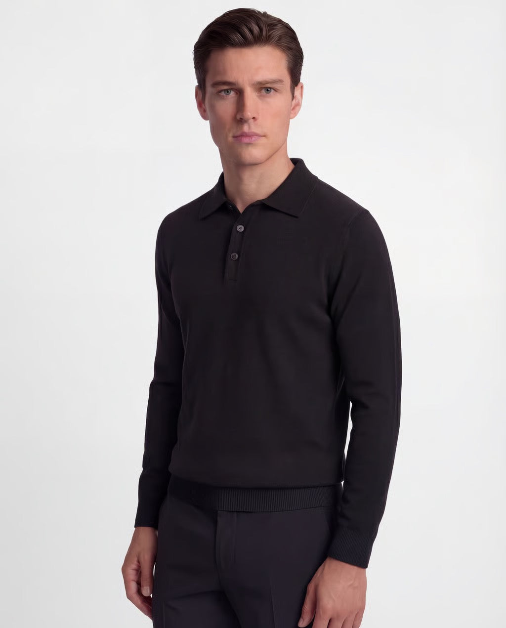 Roma | Men's 100% Cashmere Long Sleeve Polo