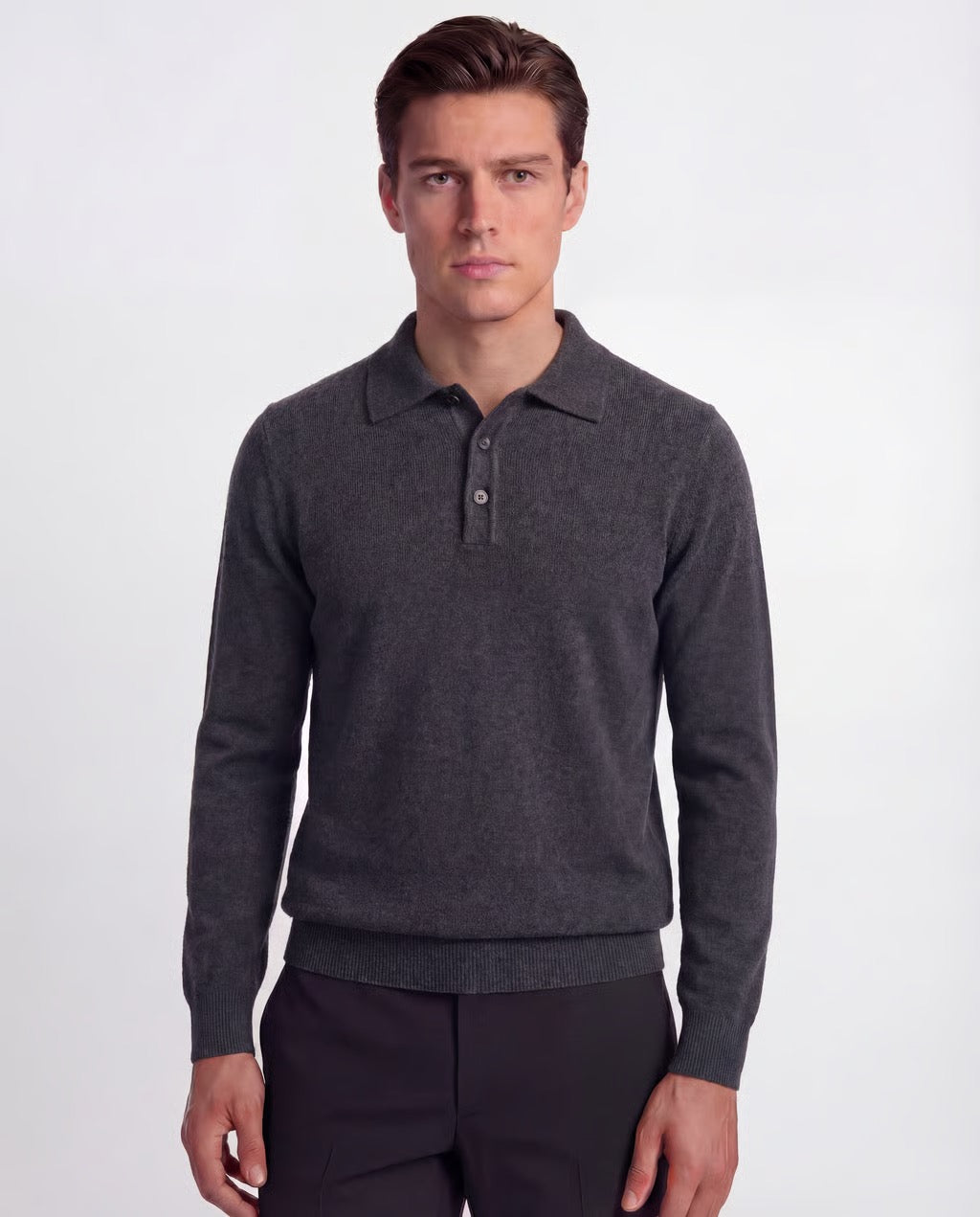 Roma | Men's 100% Cashmere Long Sleeve Polo