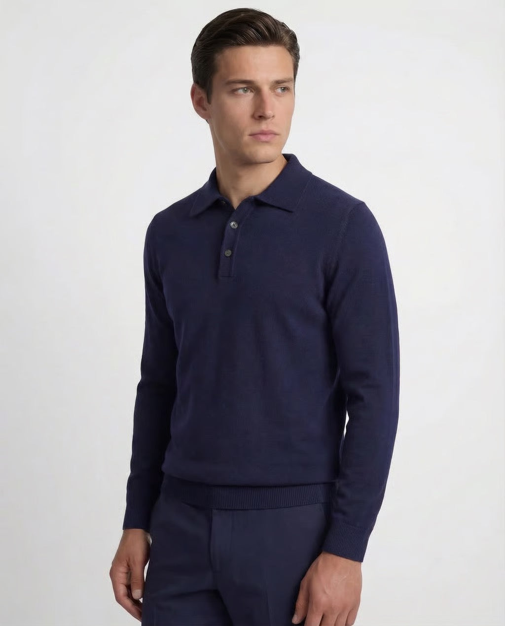 Roma | Men's 100% Cashmere Long Sleeve Polo
