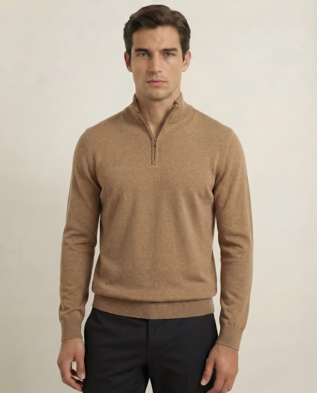 Verona | Men's Pure Merino Wool & Cashmere Spring Quarter Zip