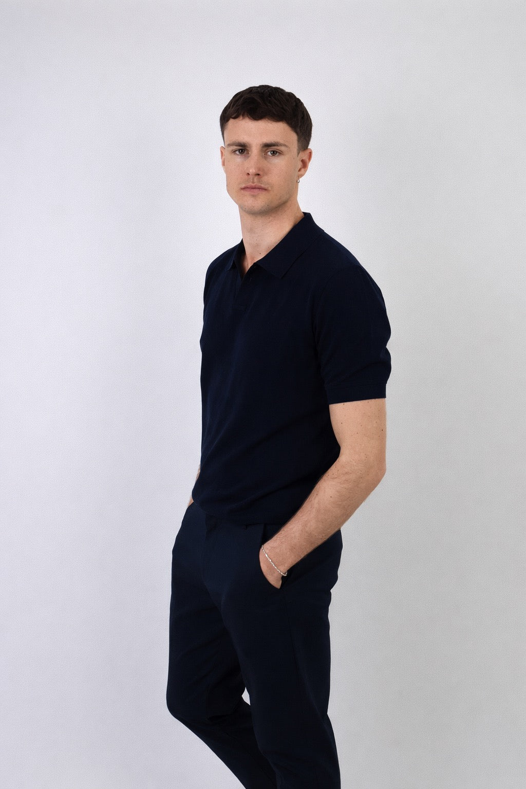 Como | Men's Buttonless Short Sleeve Lightweight Linen Polo
